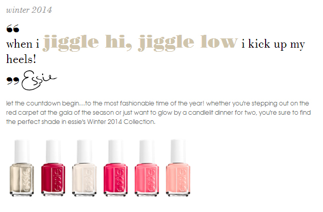 Kolekcja lakierów Essie zima 2014 jiggle hi, jiggle low
