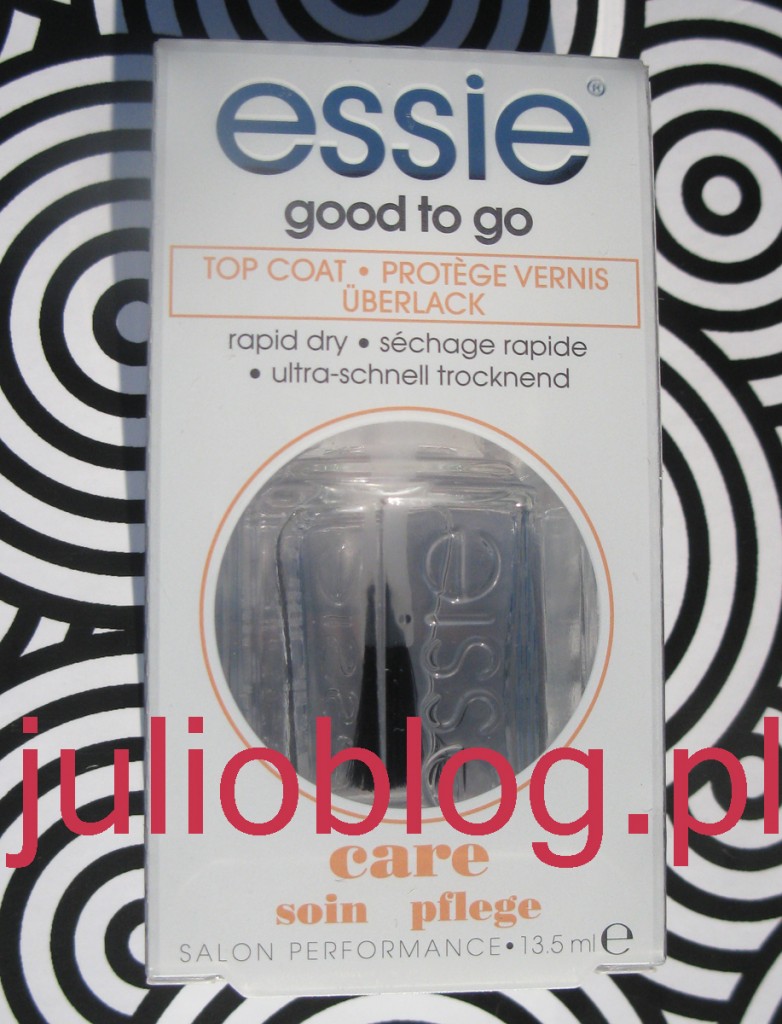 Wysuszacz lakieru do paznokci Essie Good to GO! wersja europejska z szerokim pędzelkiem, produkt kupiony w drogerii Hebe za 33,99zł