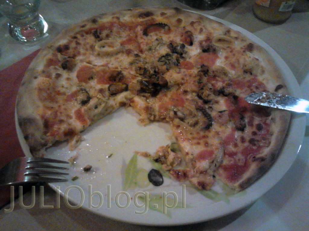 julioblog.pl-recenzje-kulinarne-restauracja-włoska-pane-e-vino-katowice-ul-jankego-pizza-frutti-di-mare-mała-cena-26zł-na-cienkim-cieście-30cm-średnicy-sos-pomidorowy,-mozzarella,-owoce-morza,-czosnek
