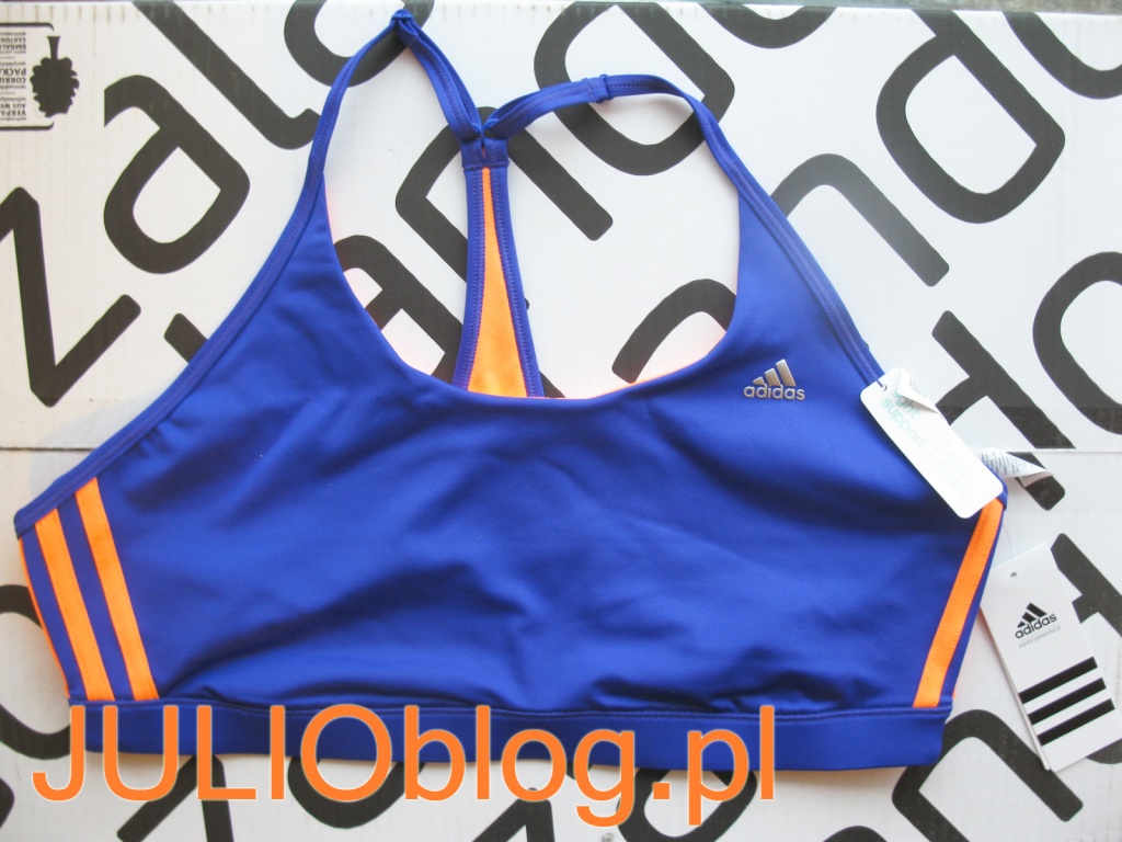 julioblog.pl-zakupy-julii-Biustonosz-dwustronny-Clima-Essentials-Adidas-night-flash-orange-sportowy-stanik-do-ćwiczeń-jogi