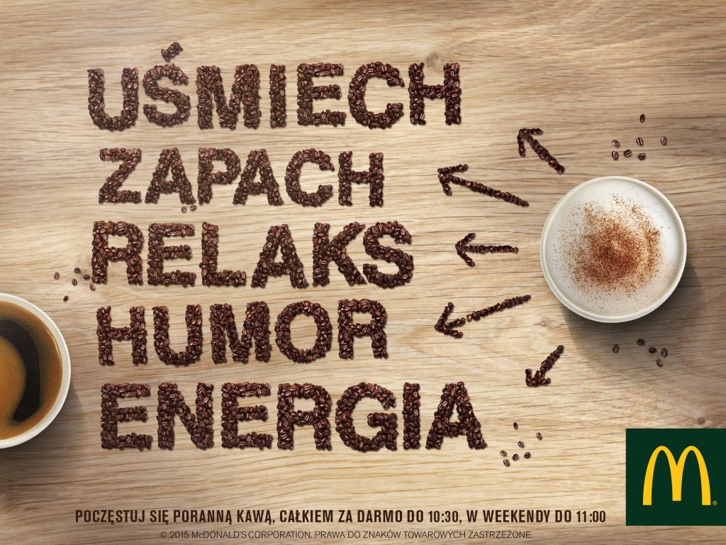 julioblog.pl mc donalds darmowa kawa promocja zdjęcie z facebooka uśmiech zapach relaks humor energia