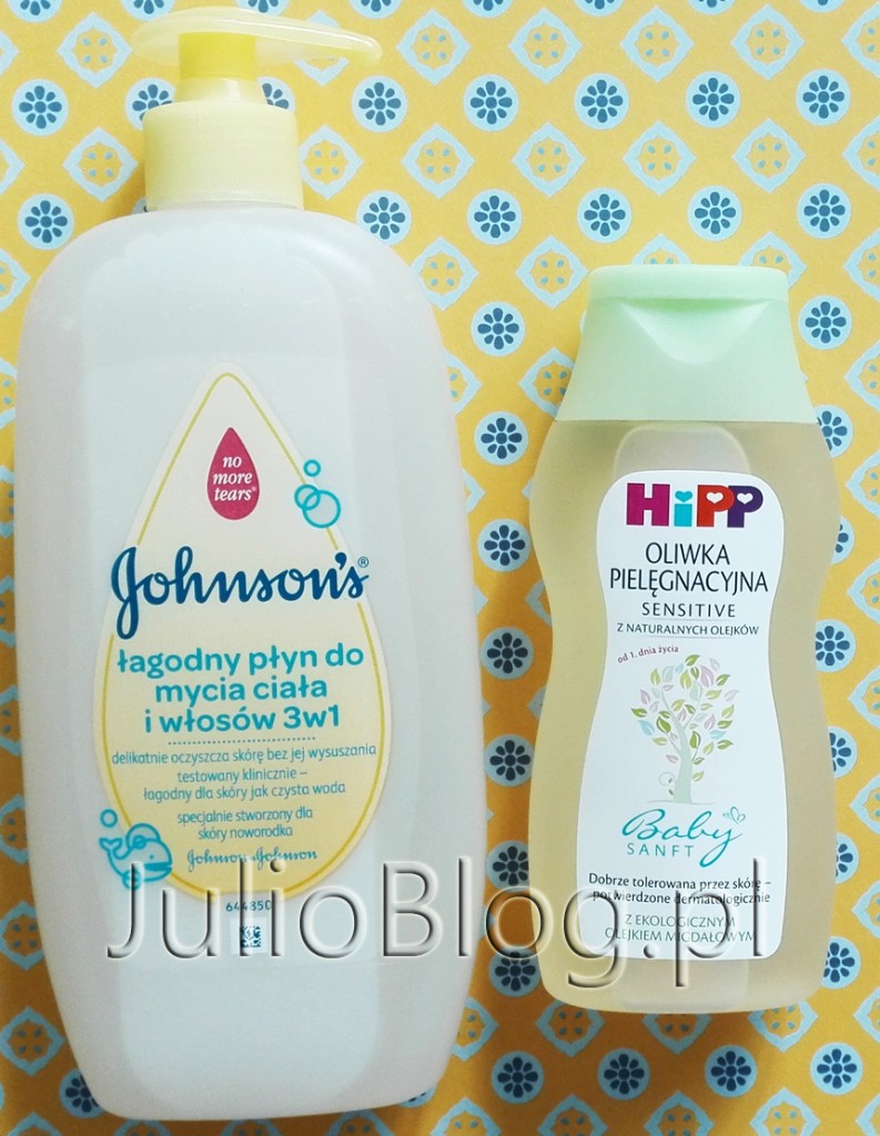 Łagodny-płyn-do-mycia-ciała-i-włosów-3w1-Johnsons-Baby-No-More-Tears-500ml-Oliwka-pielęgnacyjna-SENSITIVE-od-1.-dnia-życia-HiPP-Babysanft-200ml-JulioBlog.pl-blog-Julii-kosmetyki