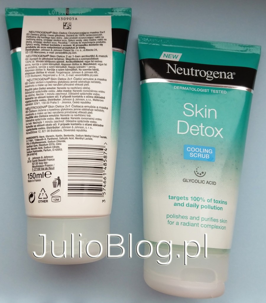 NEUTROGENA-Skin-Detox-maska-oczyszczająca-maseczka-2w1-glinka-kwas-glikolowy-Neutrogena-SKIN-DETOX-JulioBlog.pl-blog-Julii-opinia-ocena-informacje-skład-działanie-czy-warto-kupić
