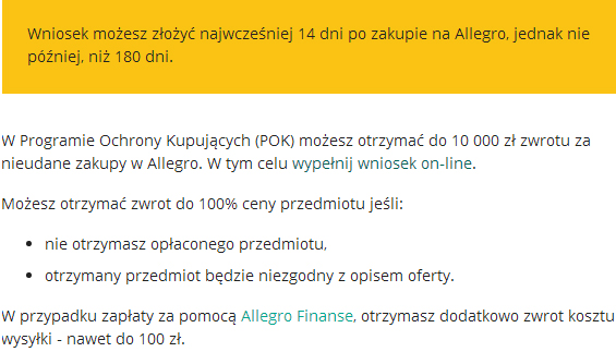 program-ochrony-kupujących-allegro-wniosek-zwrot-pieniędzy-za-zakupy-od-nieuczciwego-sprzedawcy-na-Allegro-bezpieczne-zakupy-w-internecie-JulioBlog.pl-doświadczenia-ocena